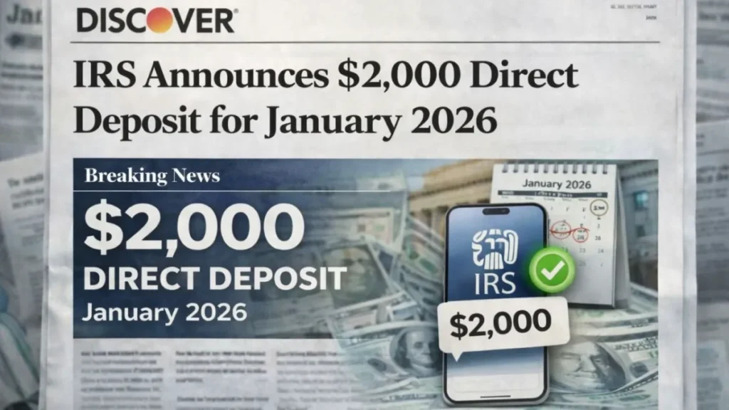 IRS Announces $2,000 Direct Deposit for January 2026