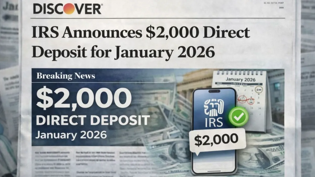 IRS Announces $2,000 Direct Deposit for January 2026